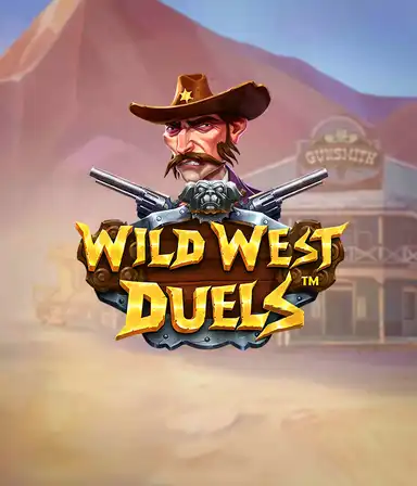 Step into the rugged world of "Wild West Duels" by Pragmatic Play, featuring a hardened gunslinger ready for a showdown. The image shows a resolute cowboy with crossed pistols, framed by a dusty Western town. His focused expression and authentic attire highlight the theme of the Old West. The game's title is clearly displayed in a striking font, adding to the action-packed theme.